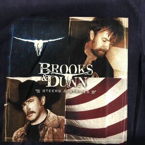 BROOKS & DUNN Black T shirt Mens M 100% Cotton Delta Tag